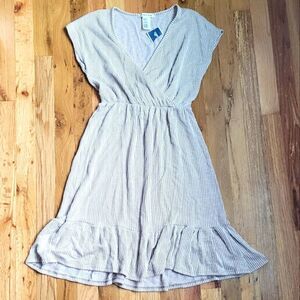 Caution to the Wind Surplice Ruffle Bottom Dress Medium